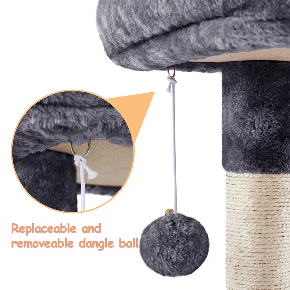 Dark Gray Cat Tree Tower with Condo and Perches L6177