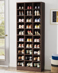 10-Tier Wooden Shoe Storage Cabinet with 30 Cubbies B9153