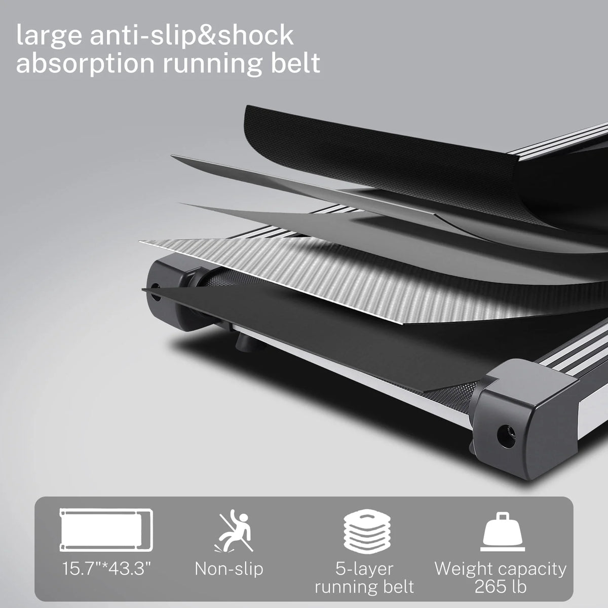 Silver Treadmill with 10 HD Touchscreen and 36 Preset Programs M1185