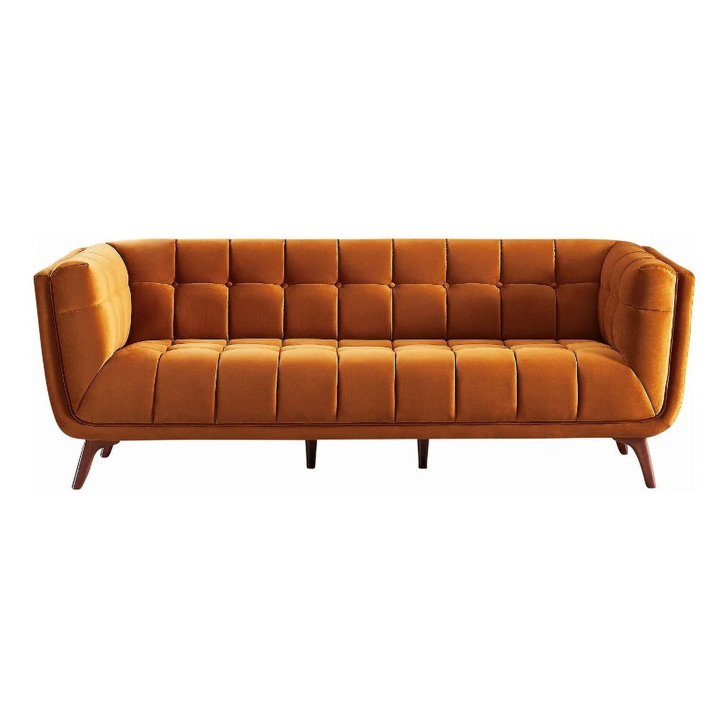 Orange Velvet Upholstered Sofa E752