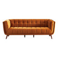 Orange Velvet Upholstered Sofa E752