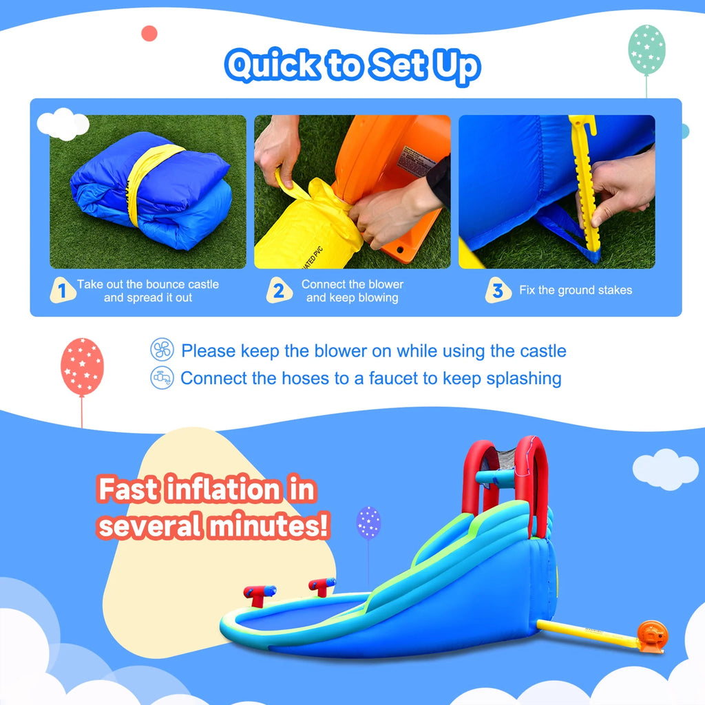 Inflatable Wet & Dry Bounce House with Blower E27675