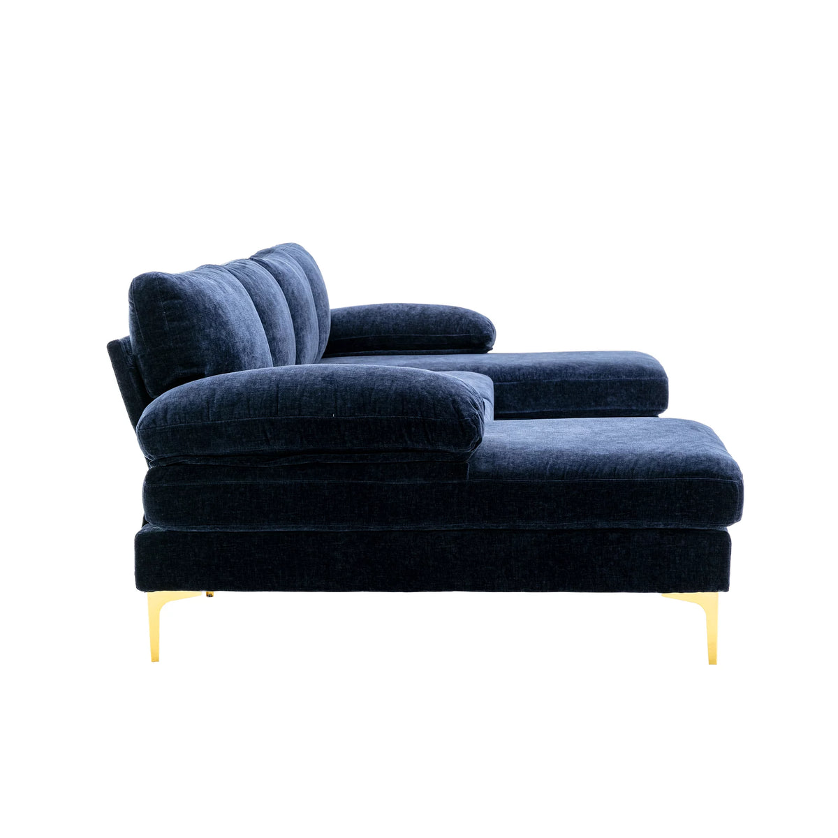 Navy Blue 4-piece U Shaped Fabric Sectional Sofa C41946
