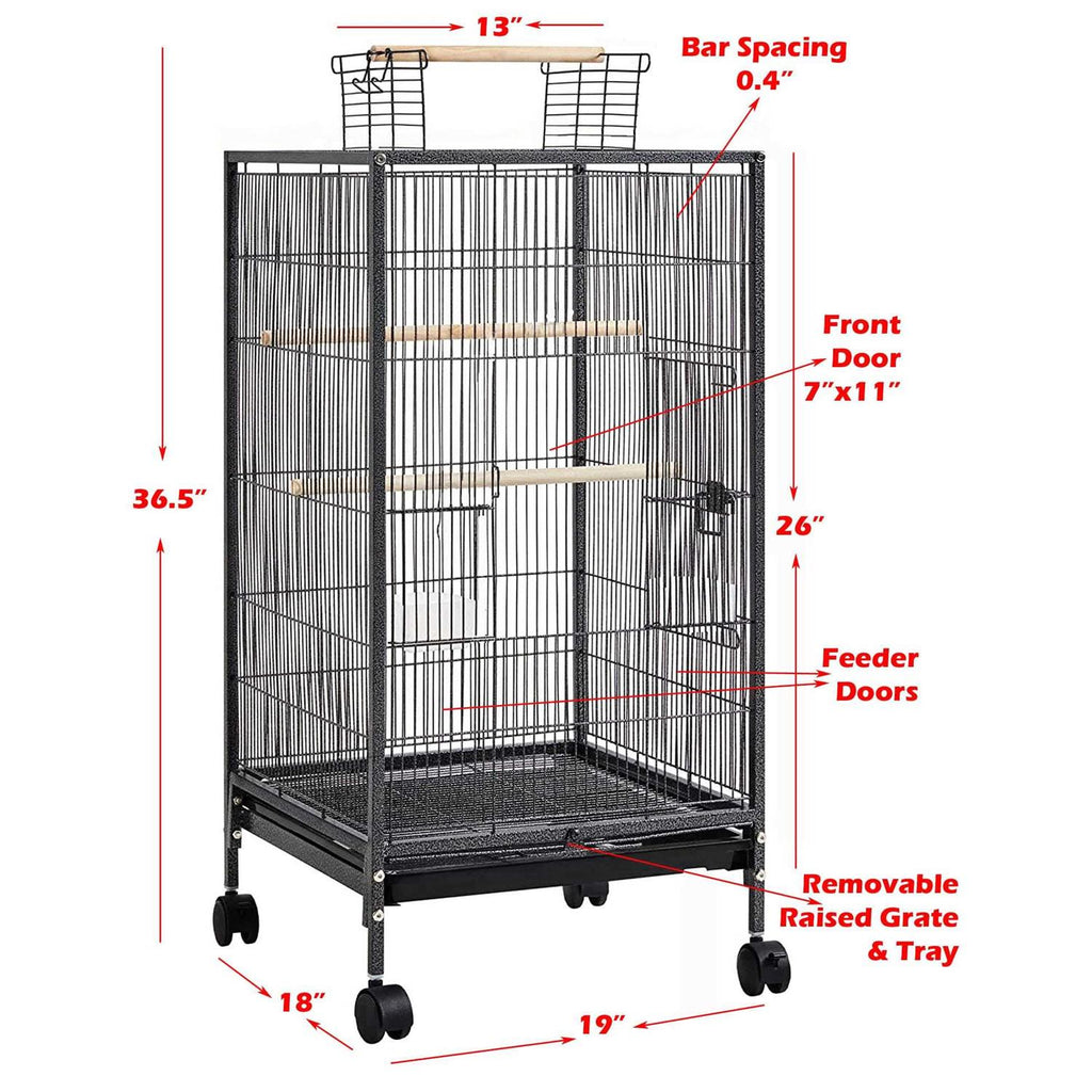 36-Inch Wrought Iron Bird Flight Cage with Rolling Stand P840136