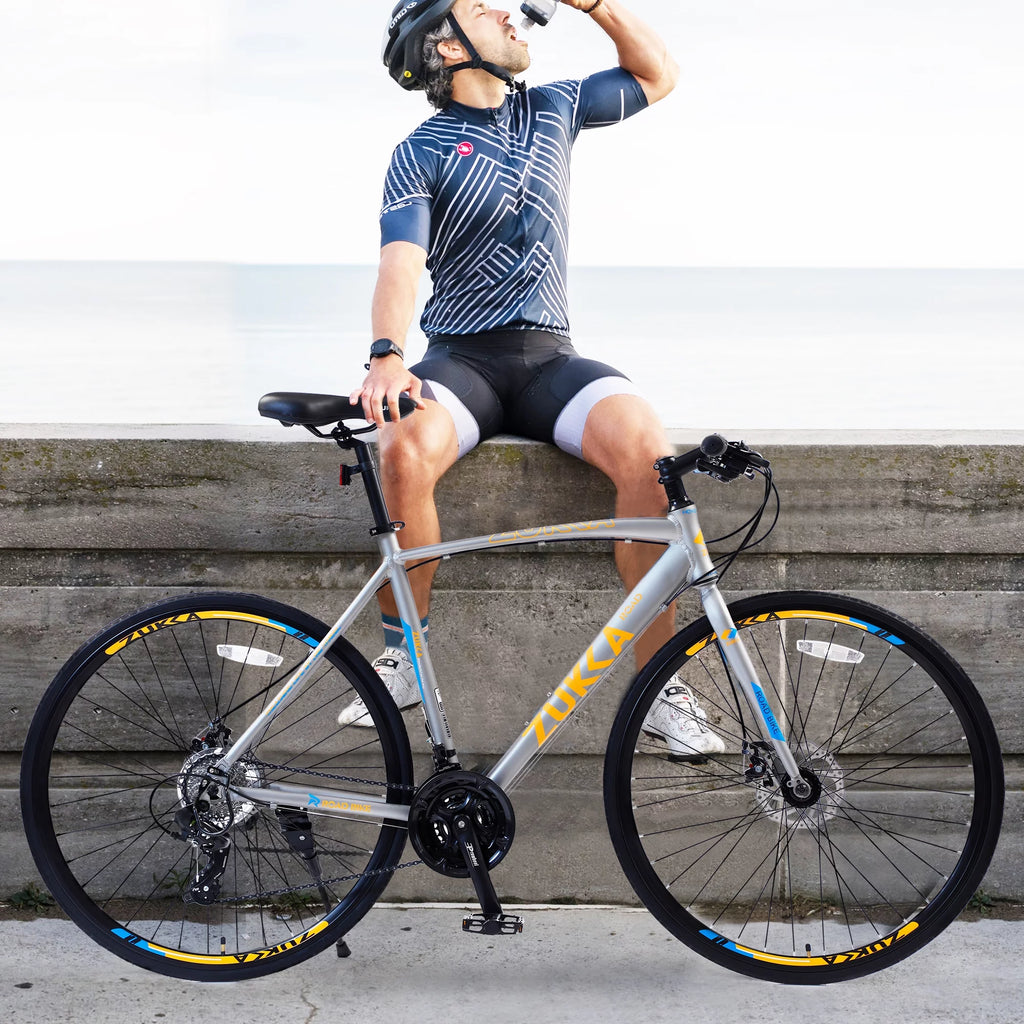 28 Hybrid Bike 24-Speed Blue L9378