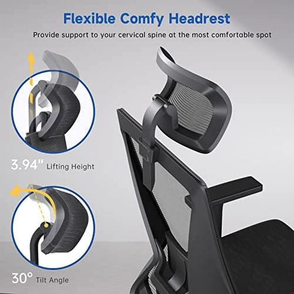 Black Ergonomic Mesh Office Chair with Lumbar Support Q38462