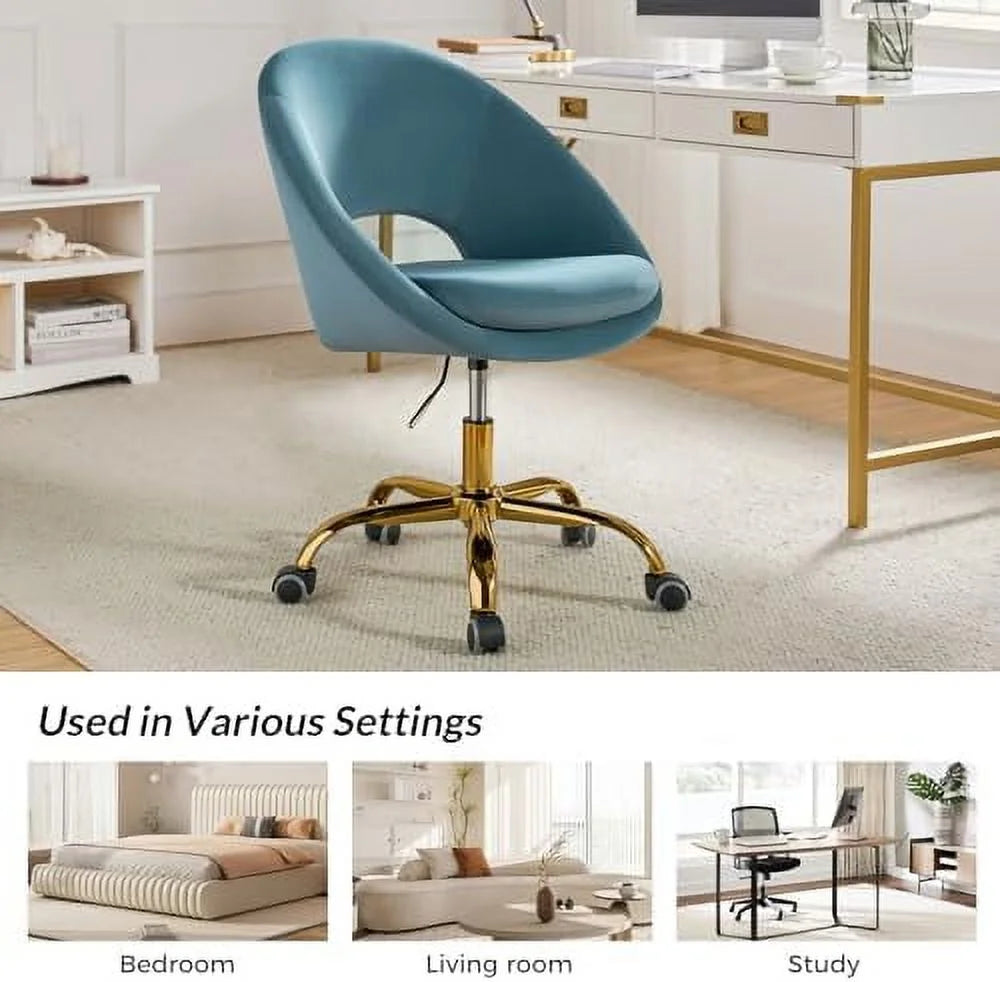 Modern Velvet Office Chair with Adjustable Swivel F513271