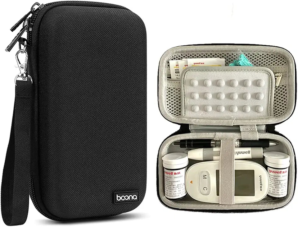 Diabetic Supplies Bag Blood Sugar Test Kit Organizer W548326