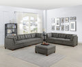 Antique Grey 8Pc Modular Sofa Set Leatherette Tufted Couch Q12229