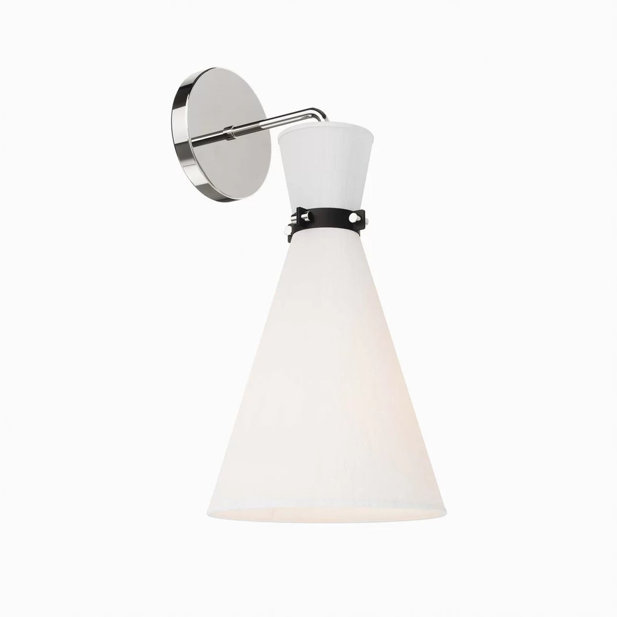 1-Light White Polished Nickel Wall Sconce I285249
