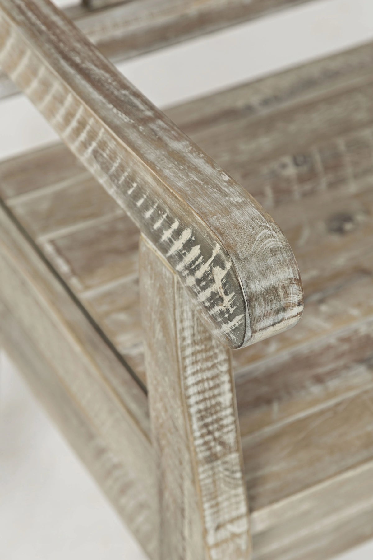 Rustic Distressed Acacia Storage Bench Q987