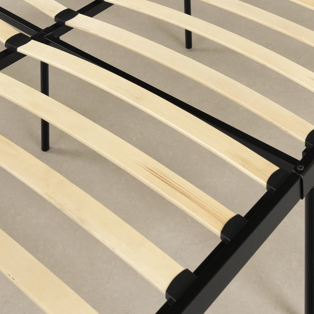 Queen Metal Platform Bed Black Y631