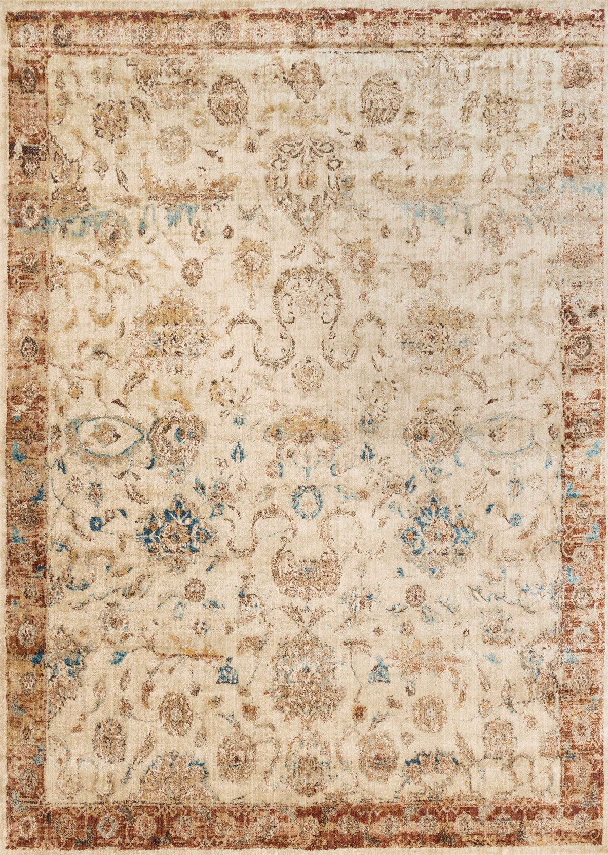 Ant. Ivory Rust 9'6 x 13' Rug E46677