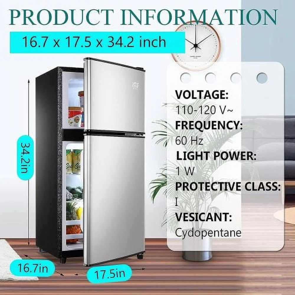 3.5 Cubic Feet Mini Fridge with Freezer and 2 Door I3191