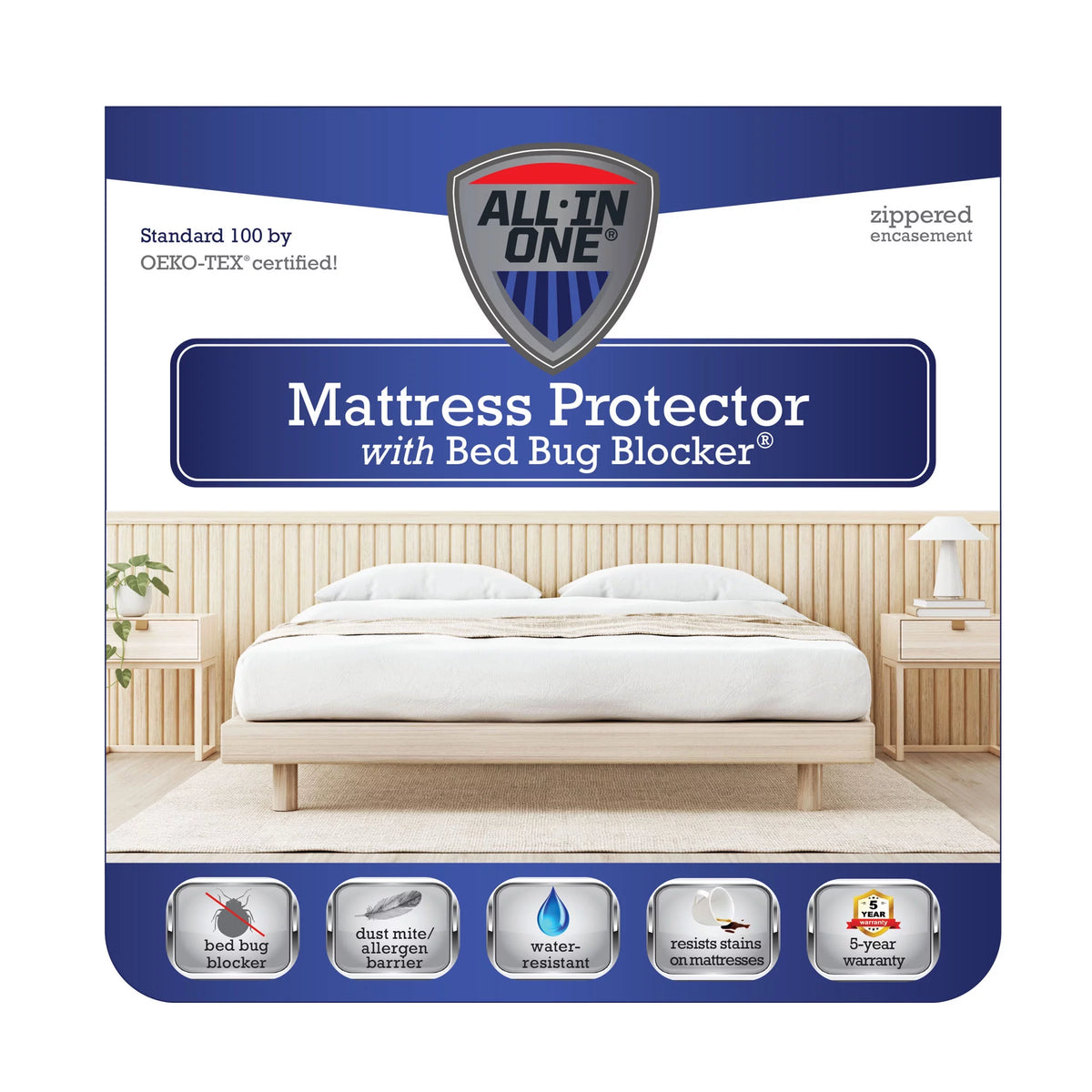 Waterproof Fitted Mattress Protector Queen U6576