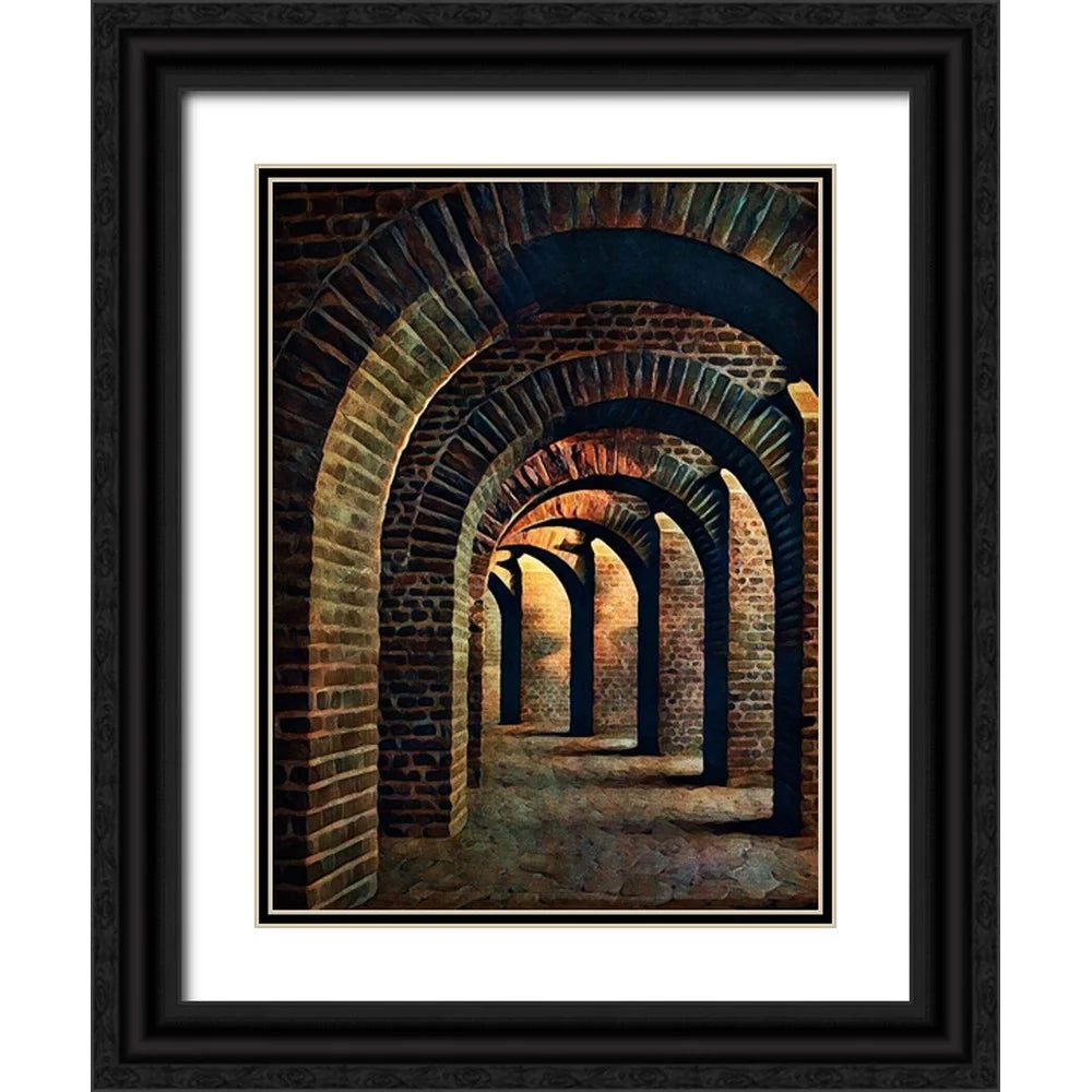 Black Ornate Wood Framed Art Print Z1585
