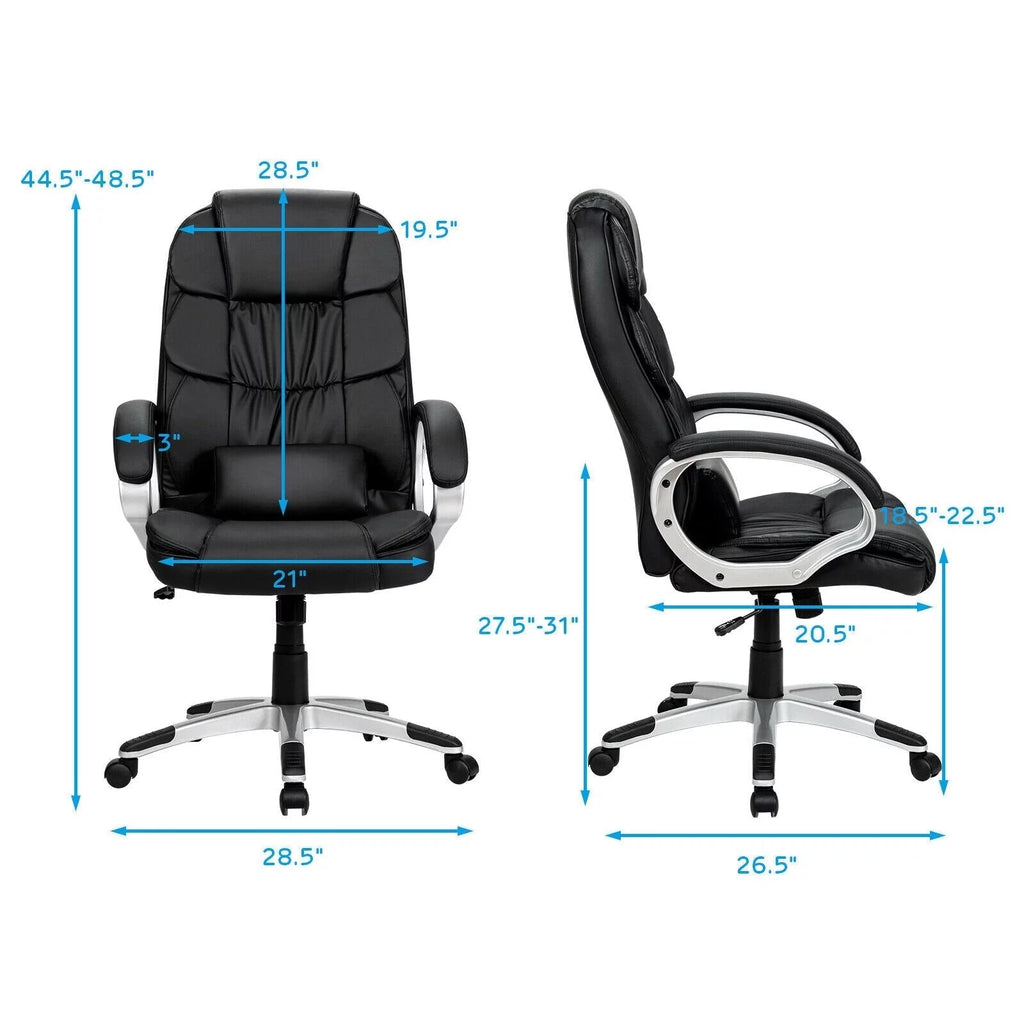 Black Ergonomic High Back Leather Office Chair X6885