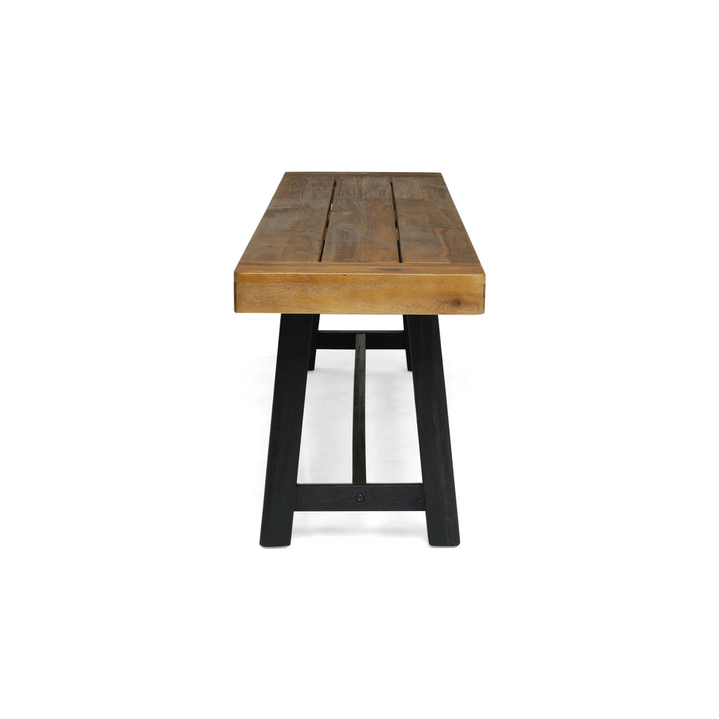 Acacia Wood Outdoor Bench Set of 2 K89249