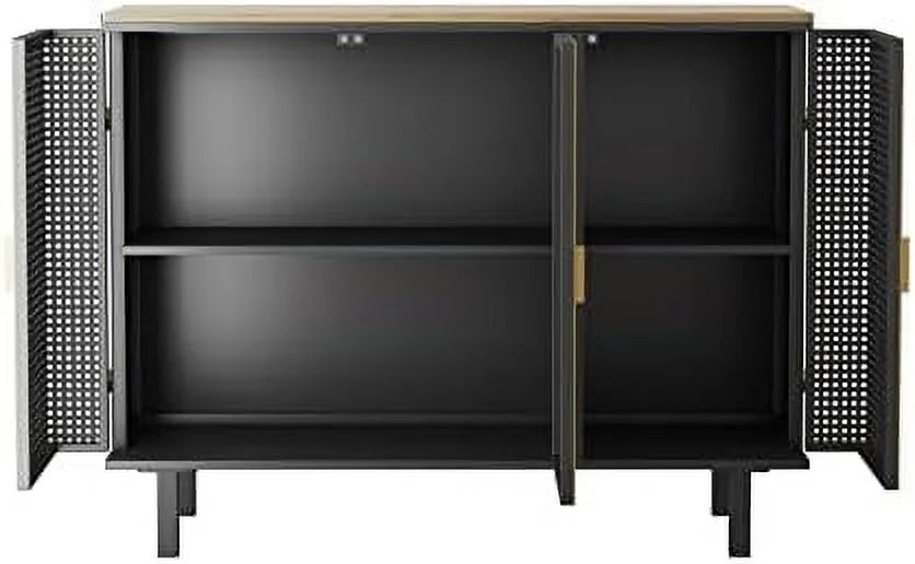 Kitchen Buffet Sideboard with 3 Drawers & 2 Door Cabinet with Metal Legs V146
