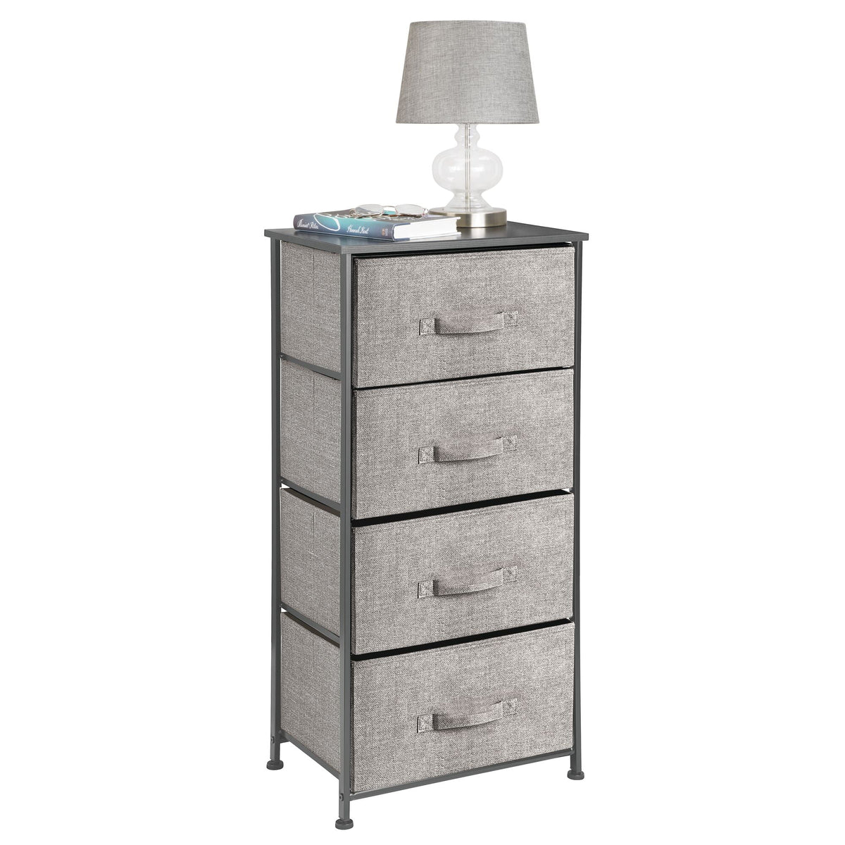 Tall Dresser Storage Tower with 4 Fabric Drawers V510