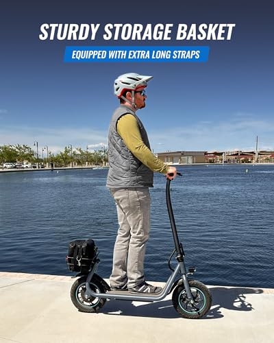 Electric Scooter with Basket, 12" Foldable 550W B5368