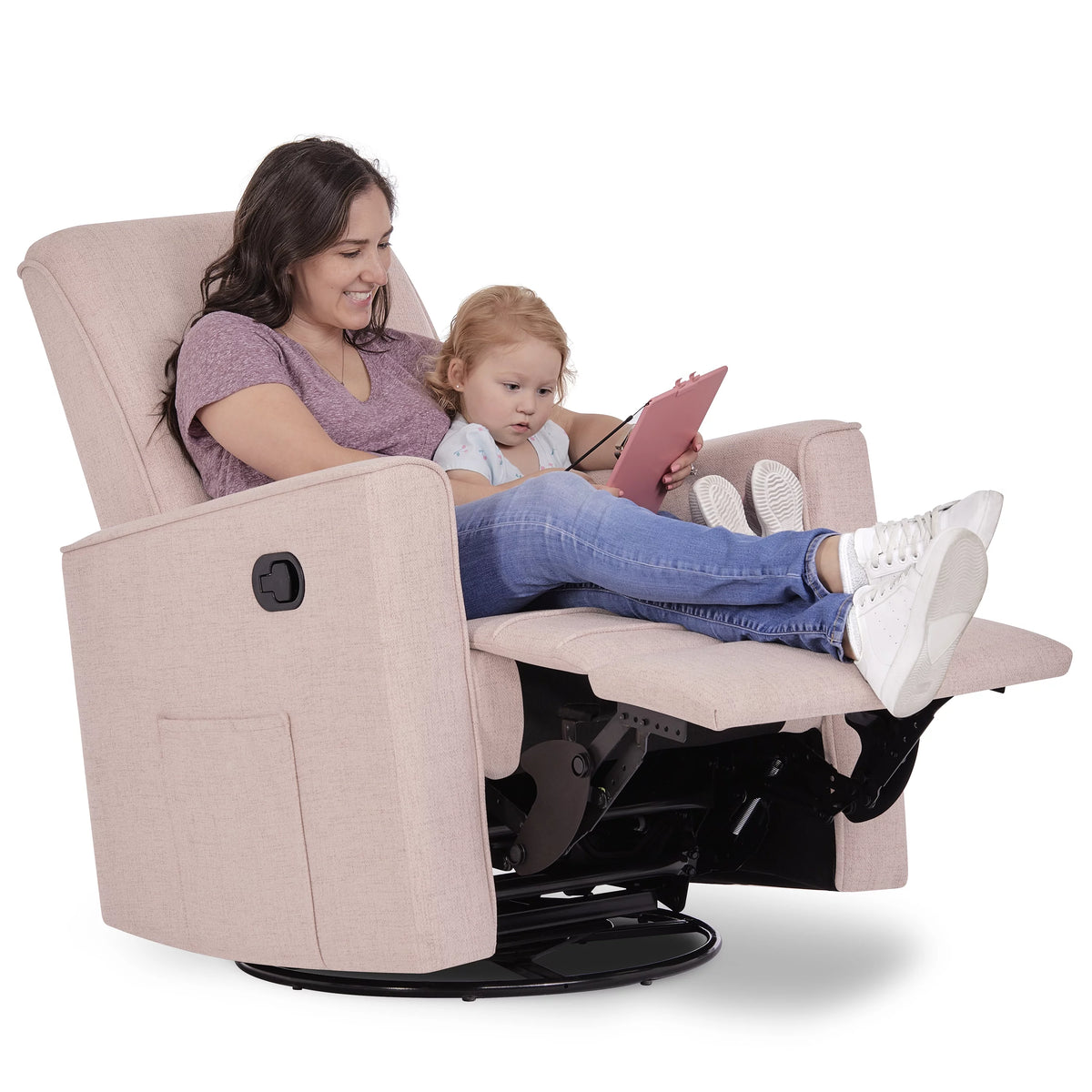 Rose Polyester Glider Recliner O513781