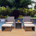 5 Piece Wicker Patio Furniture Set with Storage Table and Ottoman Q539