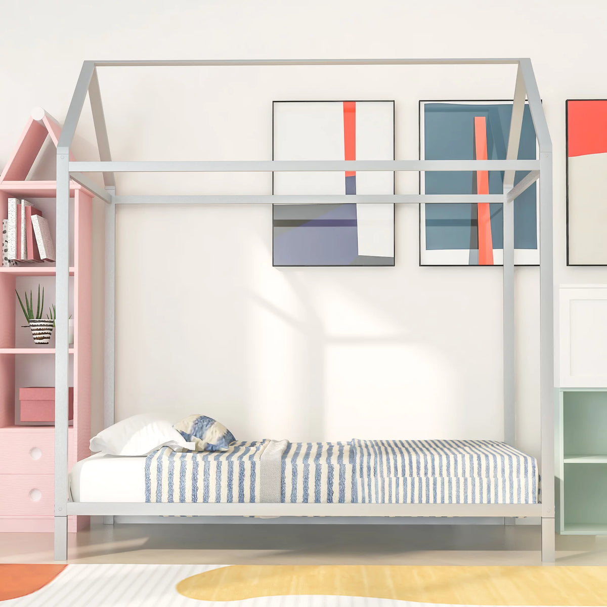 Twin Size Metal Platform Bed Frame U856